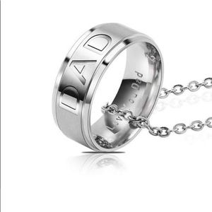 Willis Judd Men's Dad Ring - Titanium Engraved "DAD" & "Love You Dad" Ring With Gift Pouch